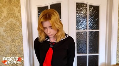 Stepdad Harshly Punished Schoolgirl for Bad Schooling - Spanked and Mouthfucked